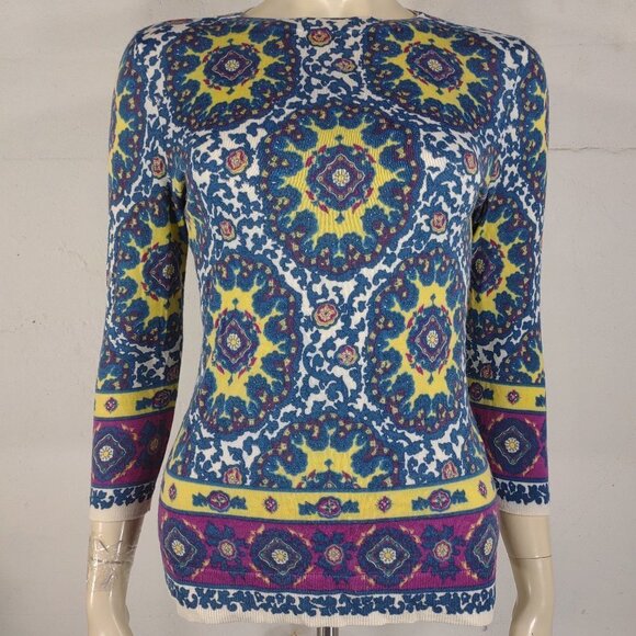 Talbots Sweaters - Talbots multicolor 100% Merino Wool lightweight pullover sweater ladies Small